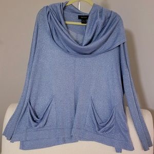 Karen Kane beautiful light blue cape style top